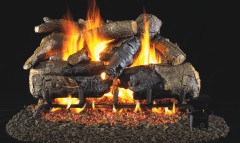 Charred American Oak Vented Gas Logs
