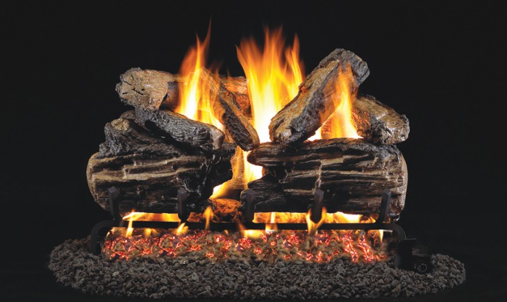 Charred Split Oak Vented Gas Logs